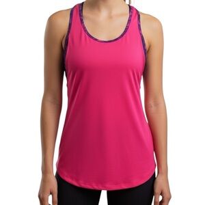 Danskin Now Pink Fitted Sleeveless Tank Top Size Small Sports Bra Racerback